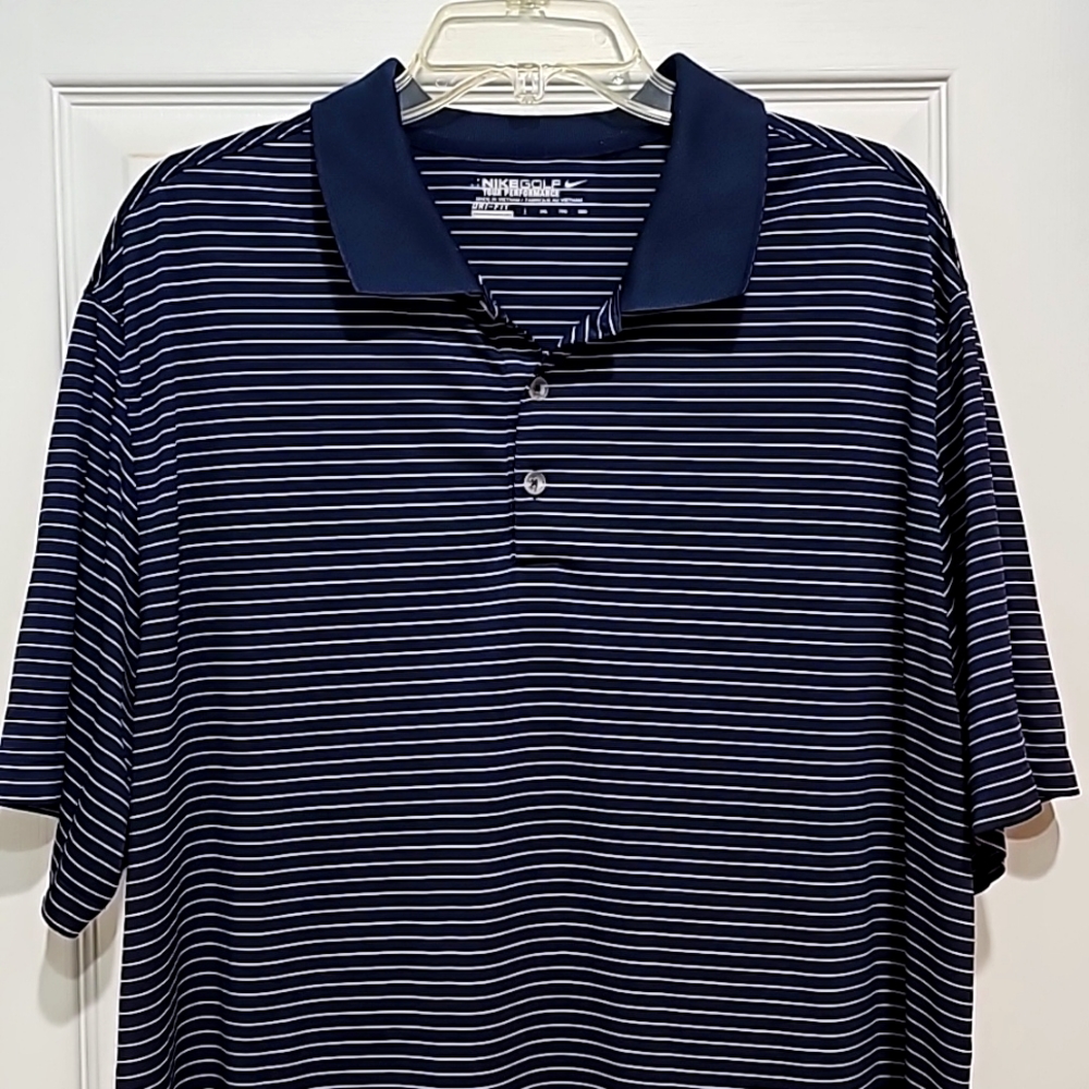 Nike Golf • XXL • Navy Blue with thin white stripes